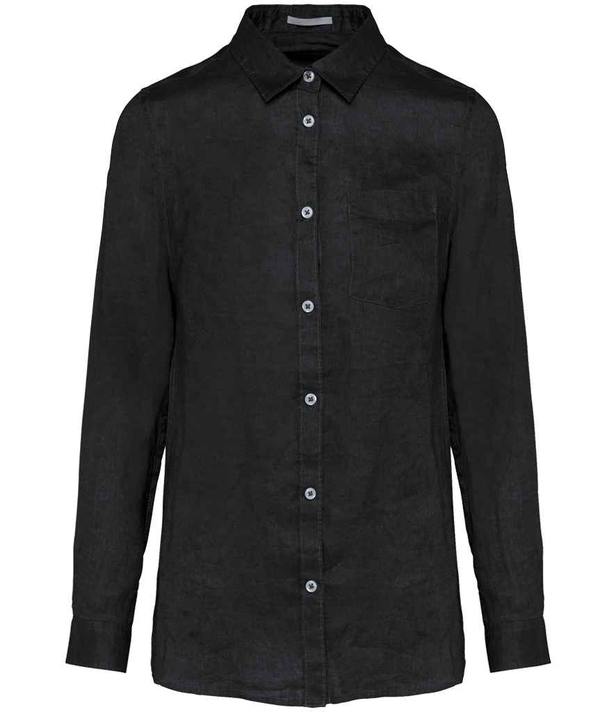 Spasso Ladies Long Sleeve Linen Shirt SP505