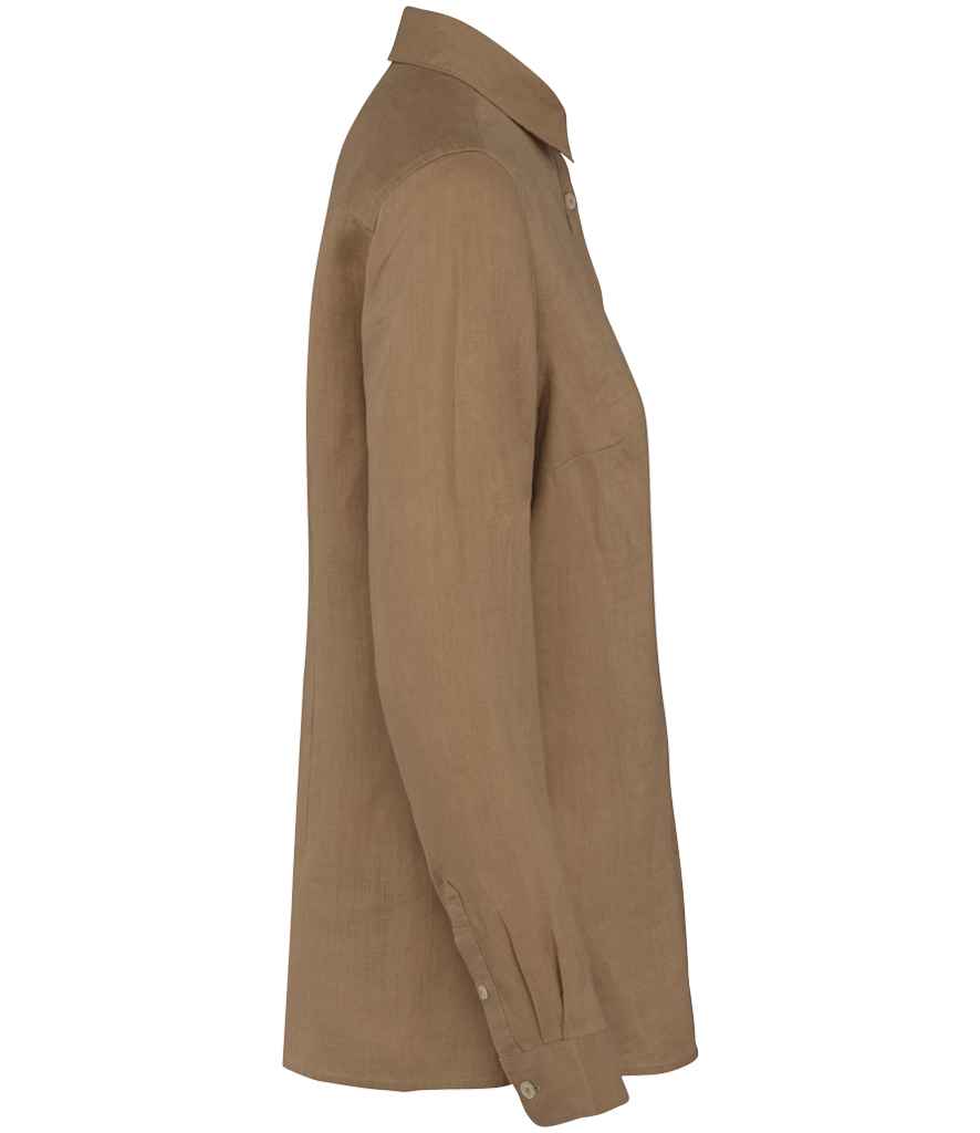 Spasso Ladies Long Sleeve Linen Shirt SP505