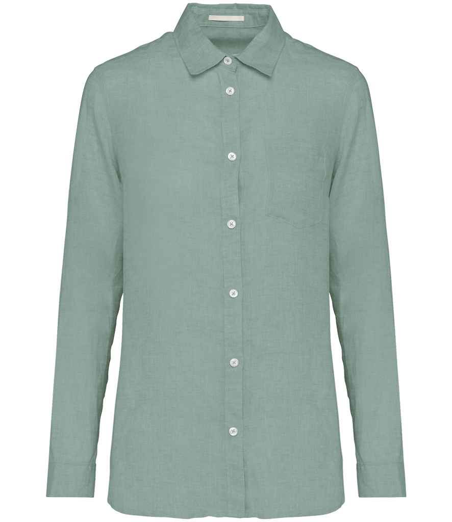 Spasso Ladies Long Sleeve Linen Shirt SP505