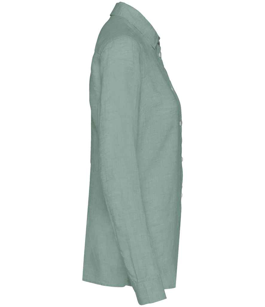 Spasso Ladies Long Sleeve Linen Shirt SP505