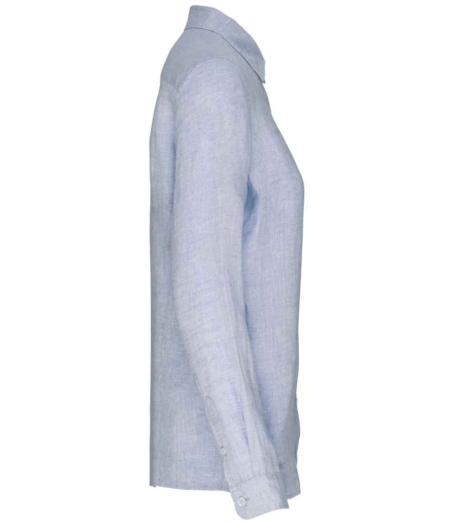 Spasso Ladies Long Sleeve Linen Shirt SP505