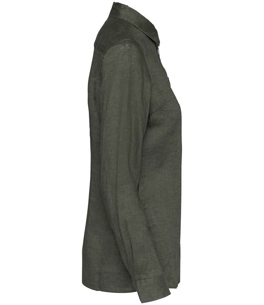 Spasso Ladies Long Sleeve Linen Shirt SP505