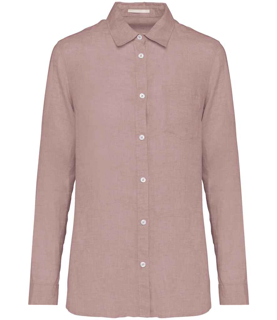 Spasso Ladies Long Sleeve Linen Shirt SP505