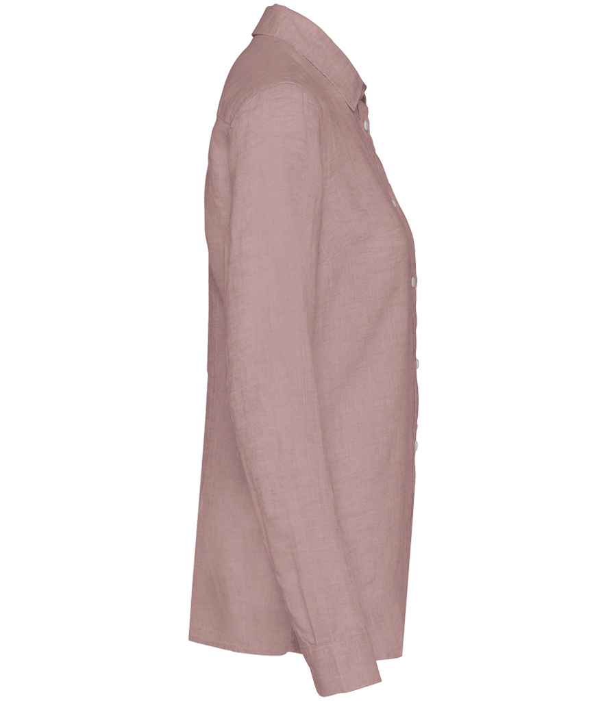 Spasso Ladies Long Sleeve Linen Shirt SP505