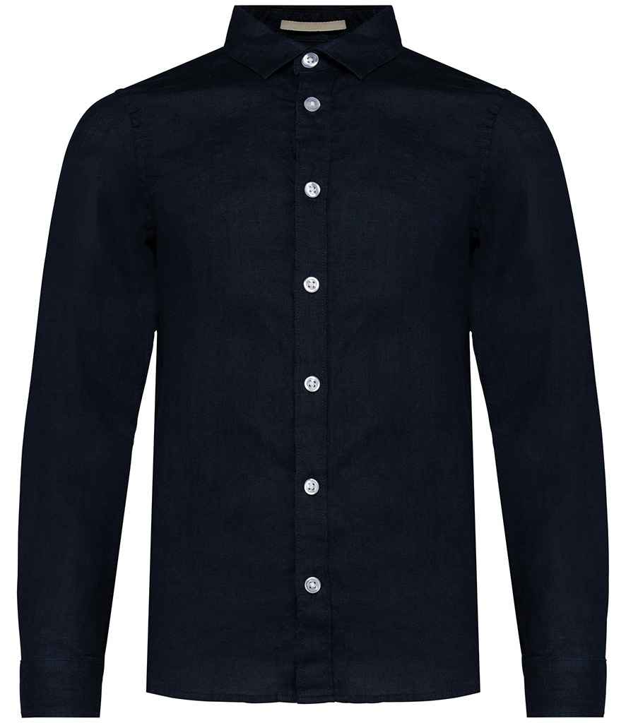 Spasso Kids Long Sleeve Linen Shirt SP512 - Navy