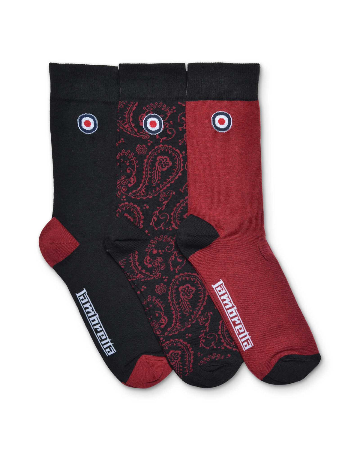 Lambretta 3 Pack Paisley Sock SS1556