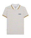 Lambretta GEO AOP Polo SS7164 - White Navy/Gold