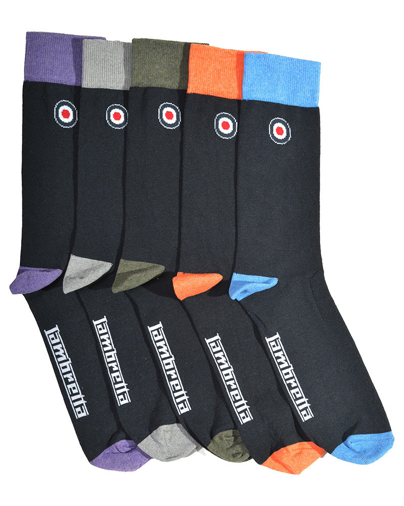 Lambretta 5 Pack Contrast Sock SS8151