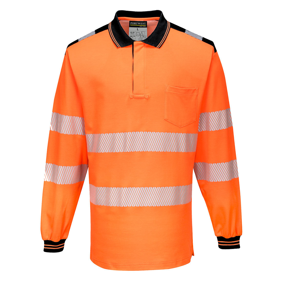 Portwest PW3 Hi-Vis Polo Shirt Long Sleeve T184
