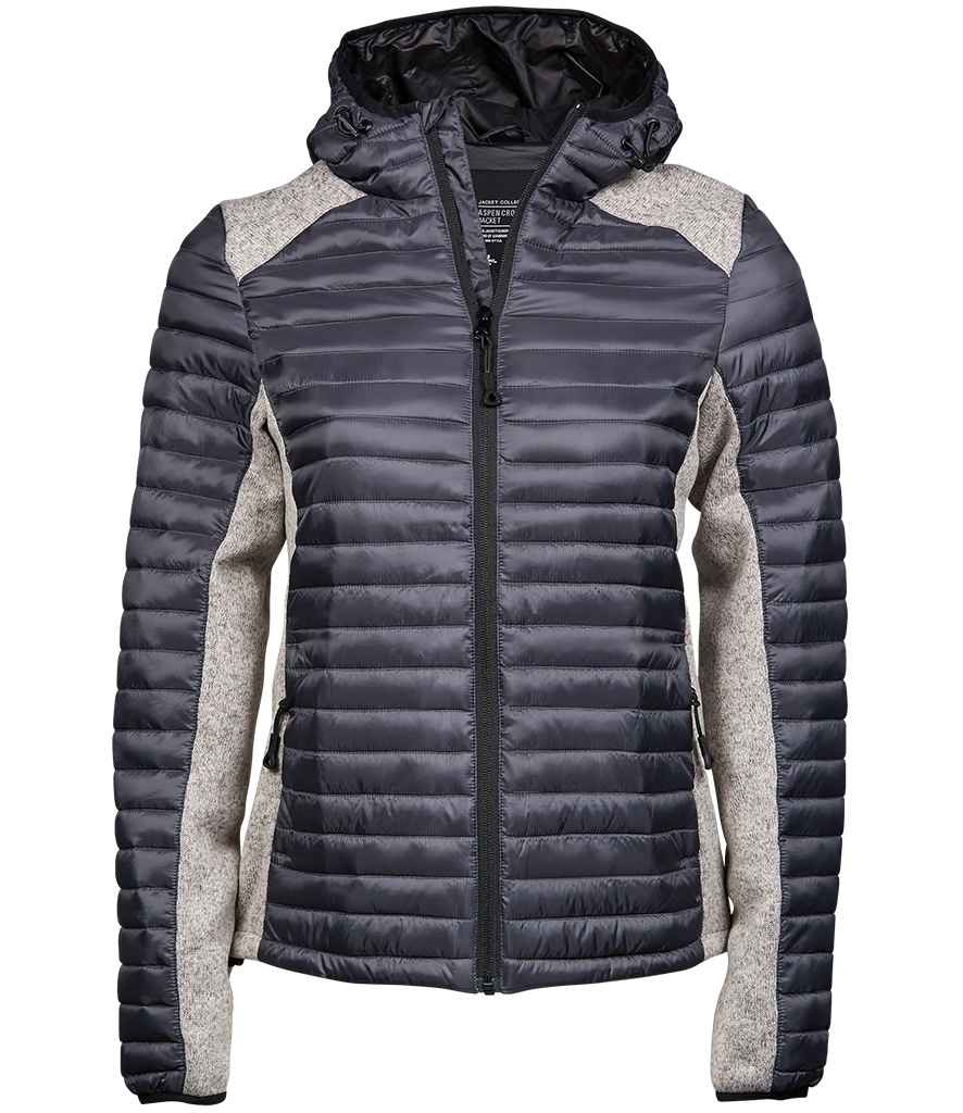 Tee Jays Ladies Crossover Hooded Padded Outdoor Jacket T9611