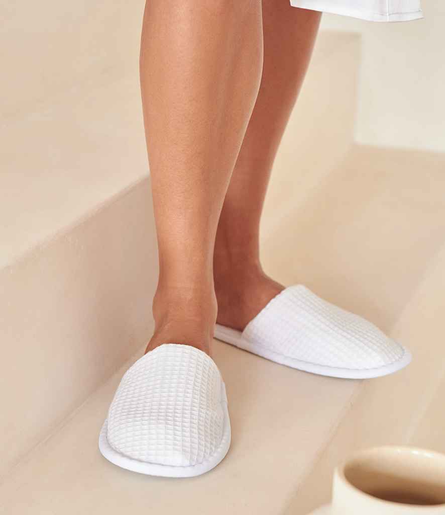 Towel City Waffle Mule Slippers TC66