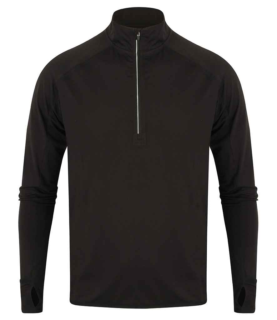 Tombo Long Sleeve Zip Neck Performance Top TL562 - front view