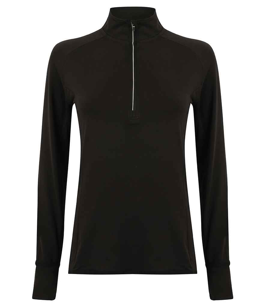 Tombo Ladies Long Sleeve Zip Neck Performance Top TL563