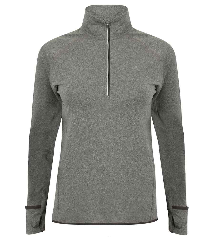 Tombo Ladies Long Sleeve Zip Neck Performance Top TL563