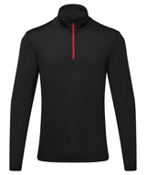 TriDri Men's TriDri recycled long sleeve brushed back ¼ zip TR111 - front view