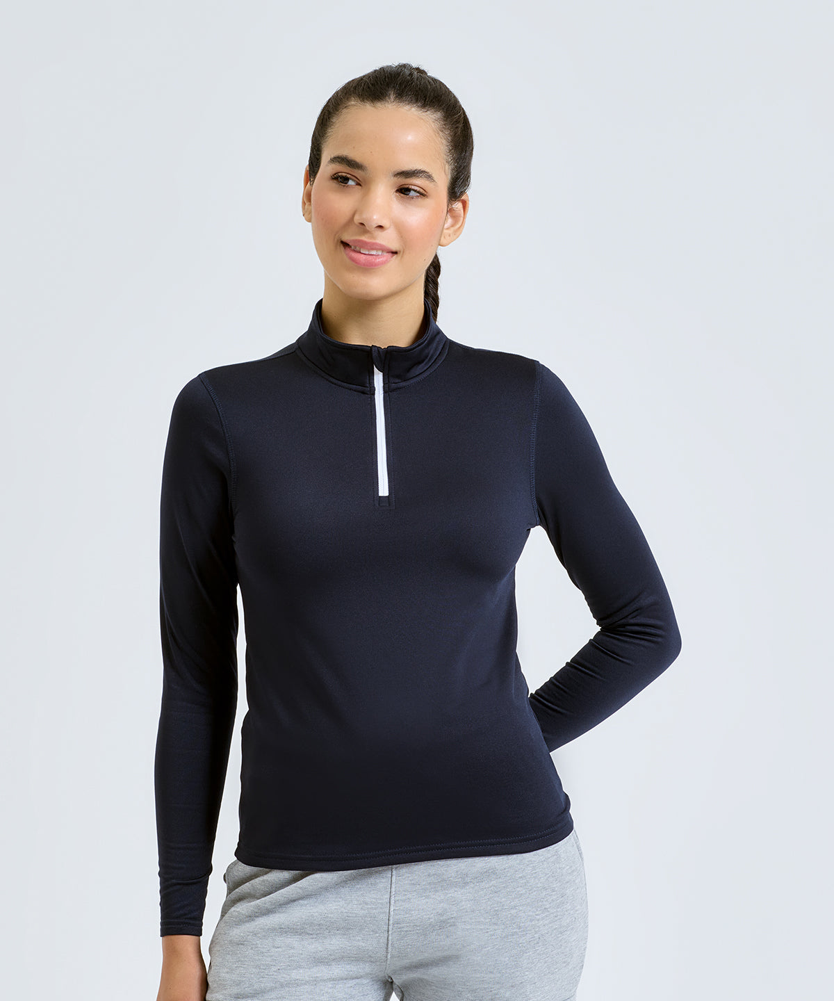 Women's TriDri® recycled long sleeve brushed back ¼ zip