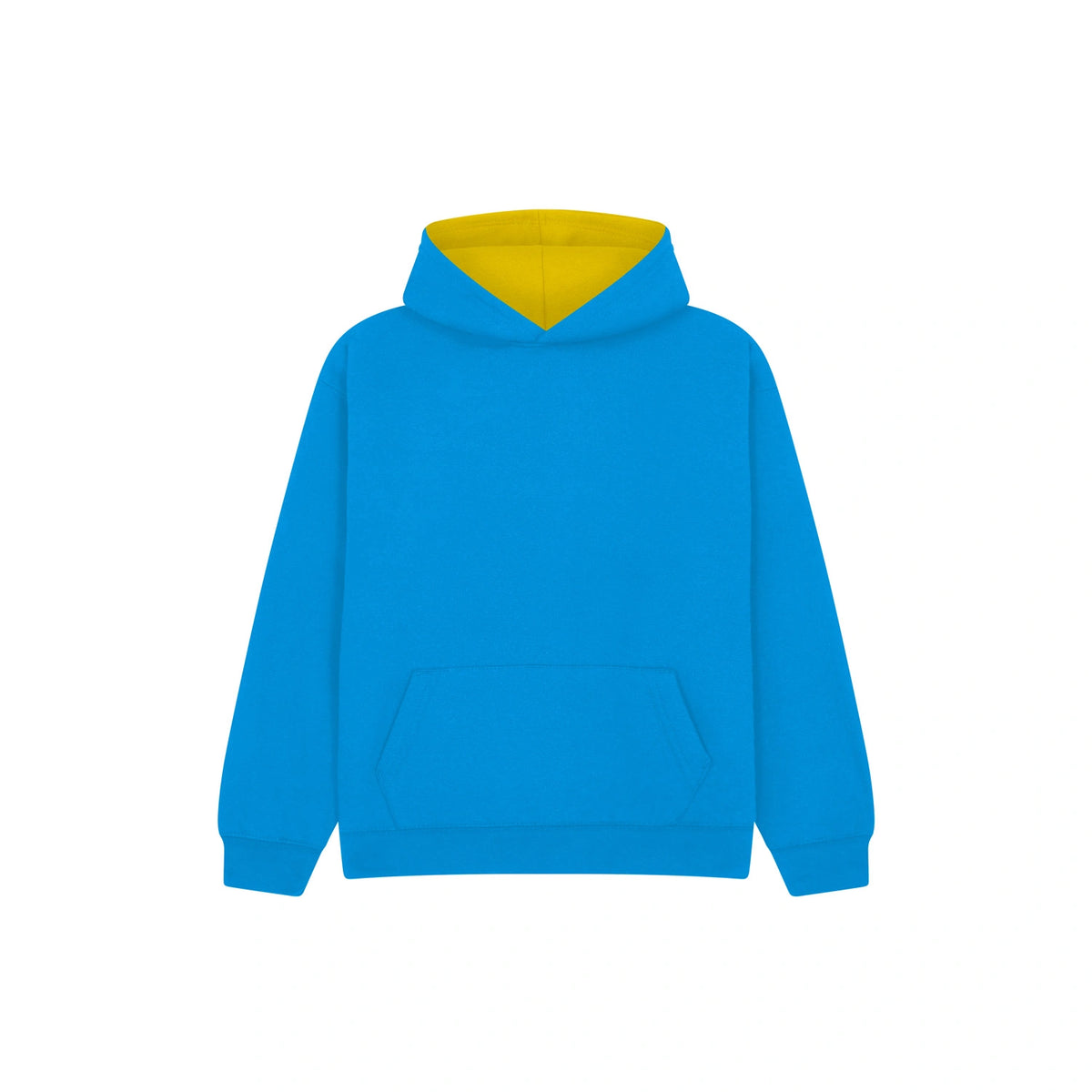 Cotton Ridge - Eclipse Kids Premium Contrast Hoodie - Turquoise / Yellow