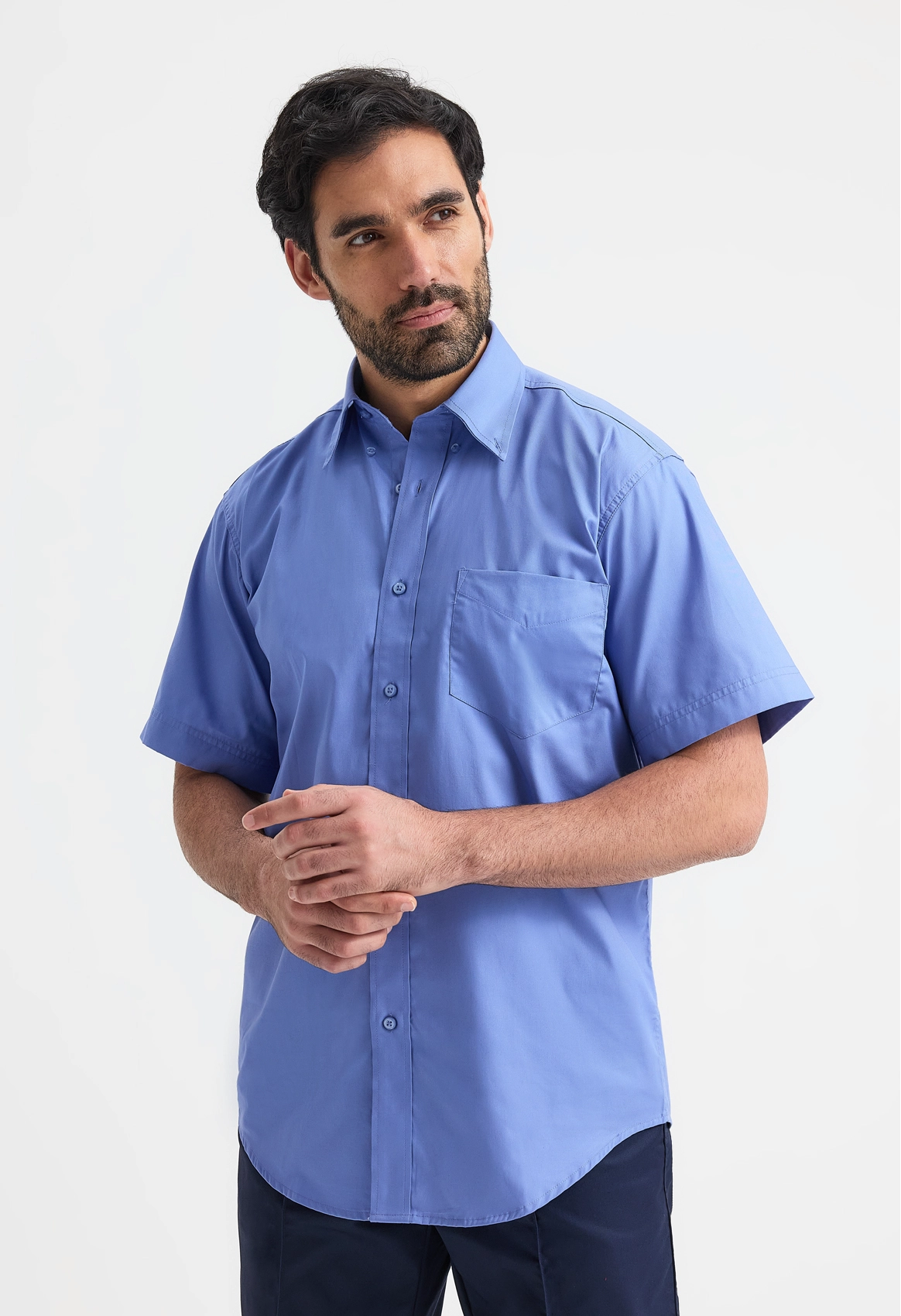 Uneek Men's Pinpoint Oxford Half Sleeve Shirt UC702