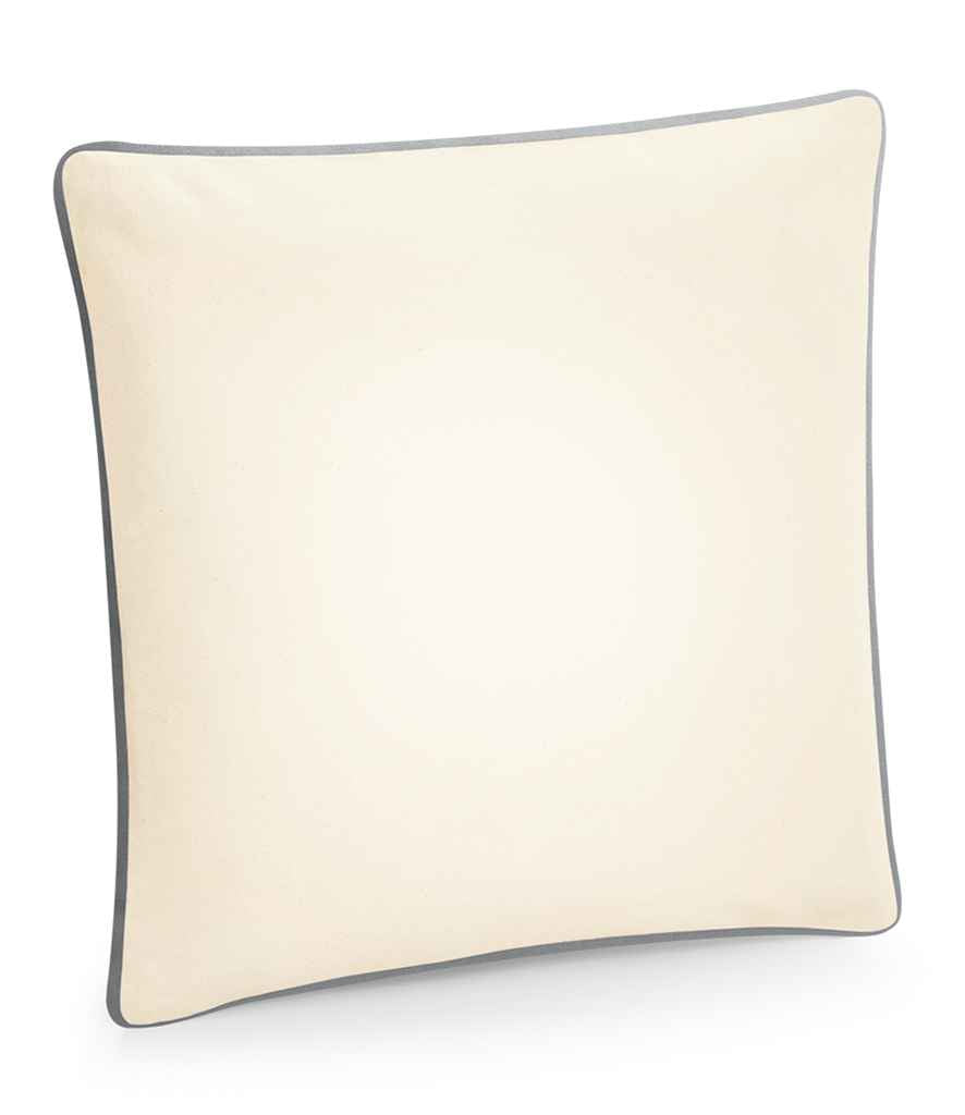 Westford Mill Fairtrade Cotton Piped Cushion Cover W355 - Natural/ Light Grey