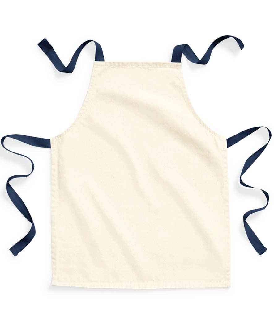 Westford Mill FairTrade Cotton Junior Apron W362 - Natural/French Navy