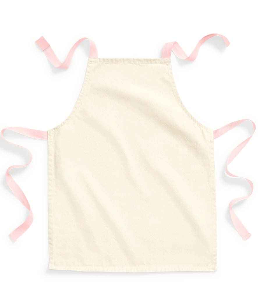 Westford Mill FairTrade Cotton Junior Apron W362 - Natural/Pastel Pink