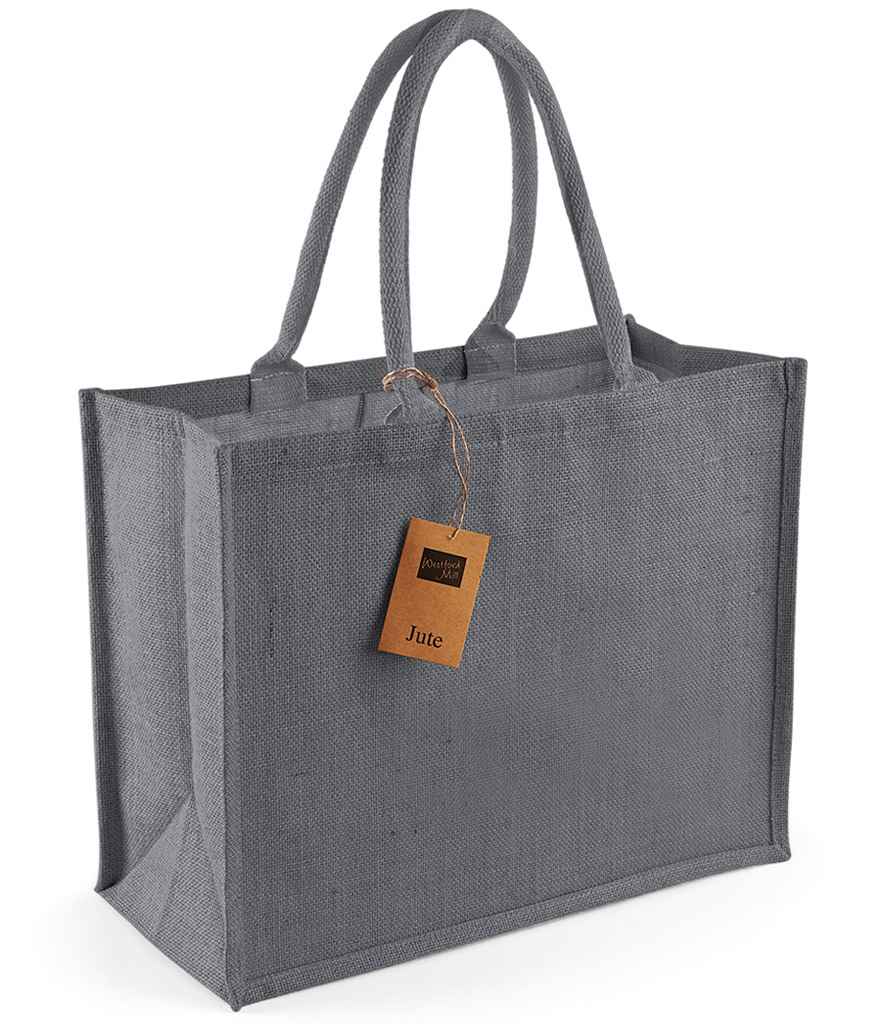 Westford Mill Jute Classic Shopper W407 - Graphite Grey/Graphite Grey