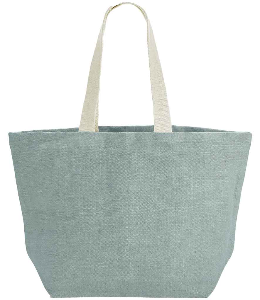 Westford Mill Soft Washed Jute Beach Bag W466 - DUCK EGG BLUE