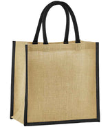 Westford Mill Natural Starched Jute Mini Gift Bag W477 - Natural/Black