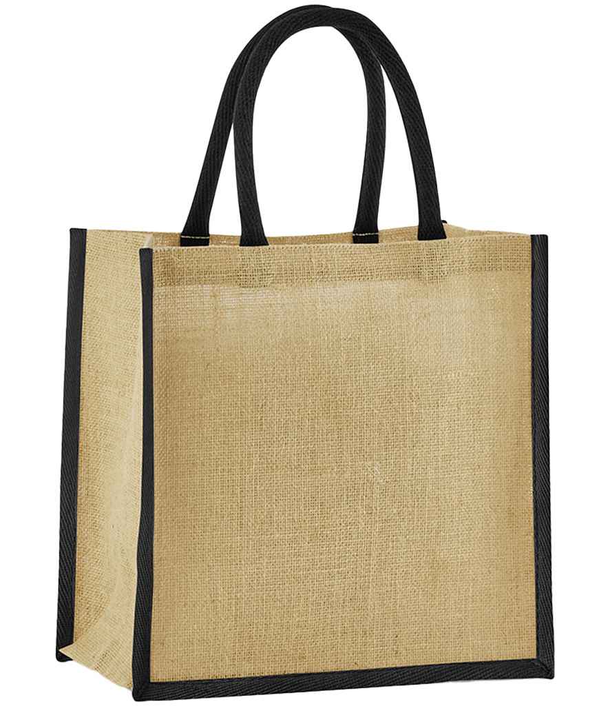Westford Mill Natural Starched Jute Mini Gift Bag W477 - Natural/Black