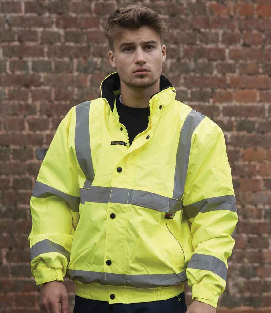 Warrior Hi-Vis Fleece Lined Bomber Jacket WR006