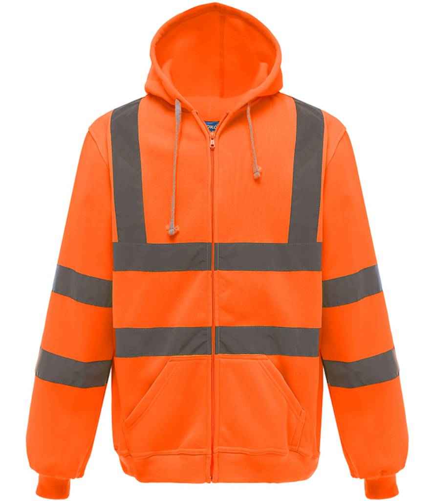 Yoko Hi-Vis Zip Hoodie YK032 - front view