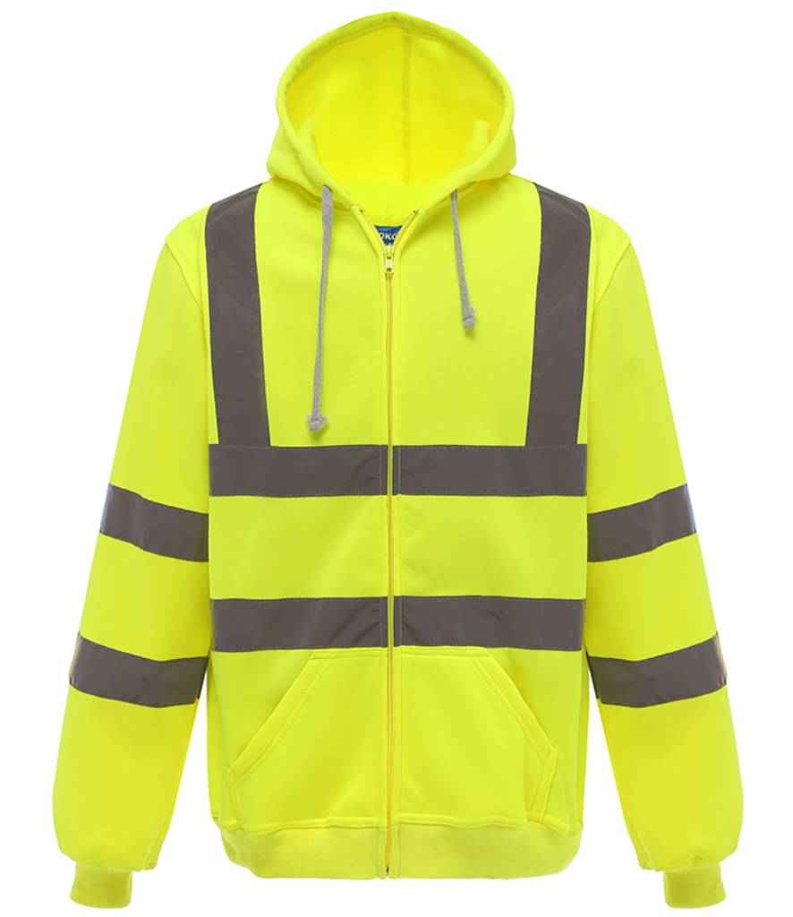 Yoko Hi-Vis Zip Hoodie YK032 - front view