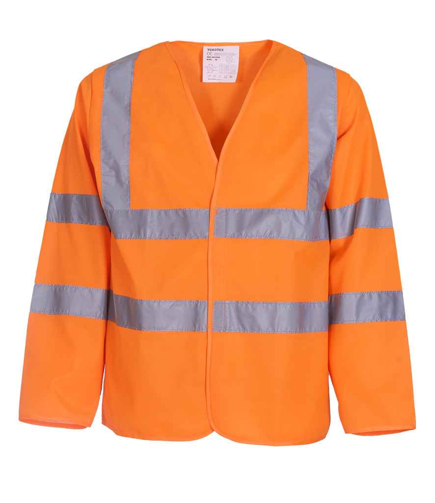 Yoko Hi-Vis Long Sleeve Jacket YK105 - front view
