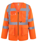 Yoko Hi-Vis Executive Long Sleeve Waistcoat YK108 - front view