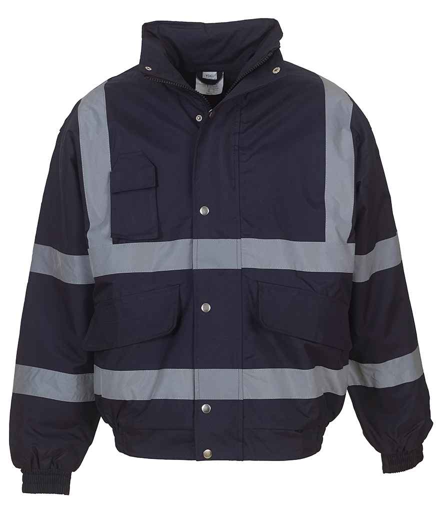 Yoko Hi-Vis Classic Bomber Jacket YK200 - front view