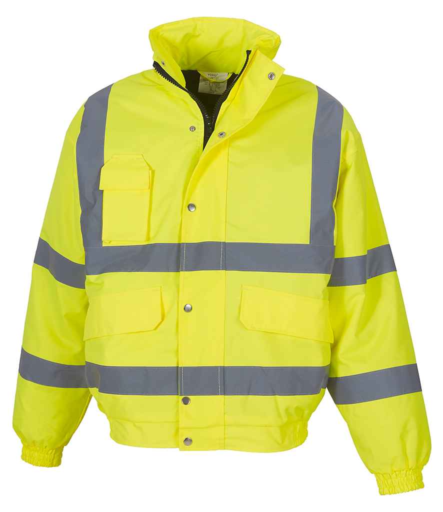 Yoko Hi-Vis Classic Bomber Jacket YK200 - front view