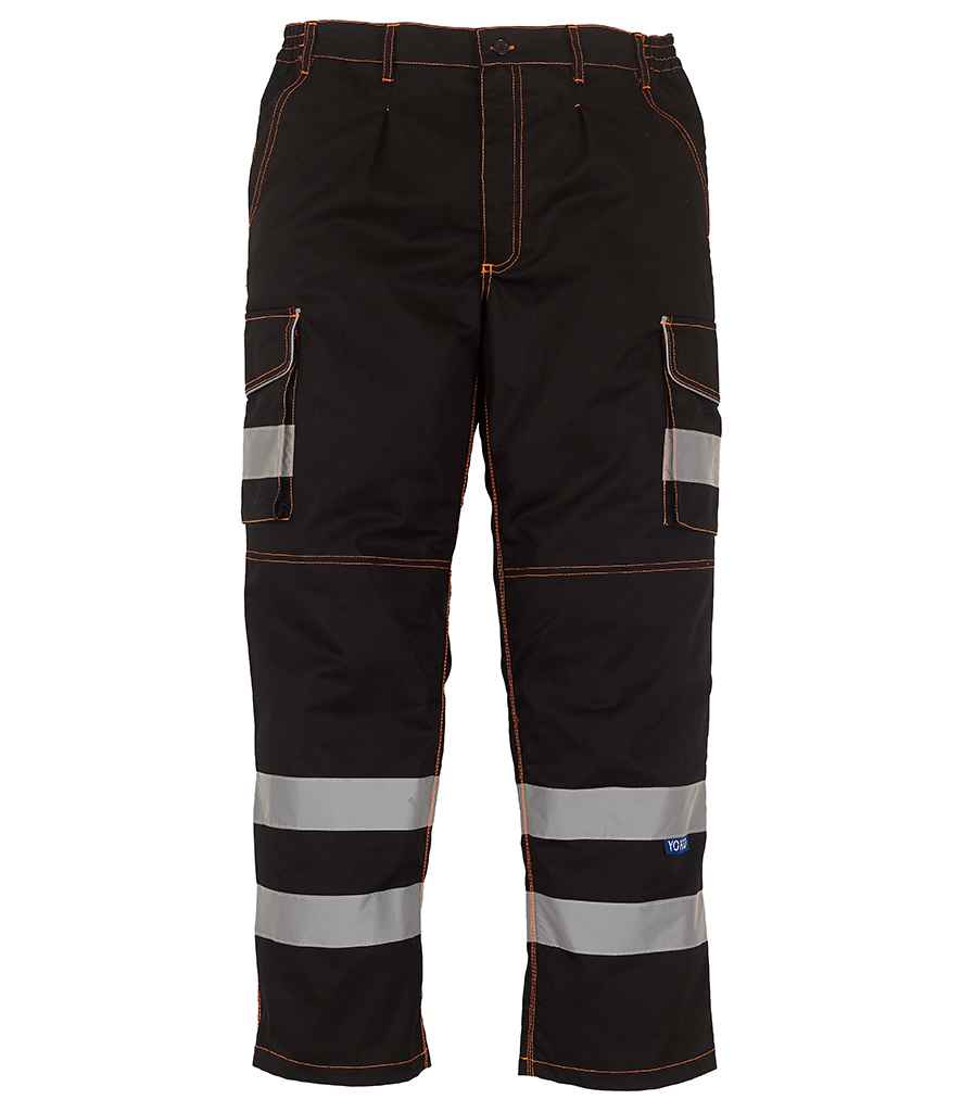 Yoko Hi-Vis Cargo Trousers with Knee Pad Pockets YK301