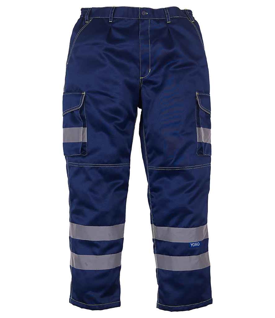 Yoko Hi-Vis Cargo Trousers with Knee Pad Pockets YK301
