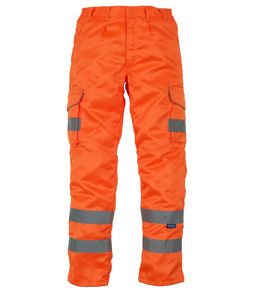 Yoko Hi-Vis Cargo Trousers with Knee Pad Pockets YK301