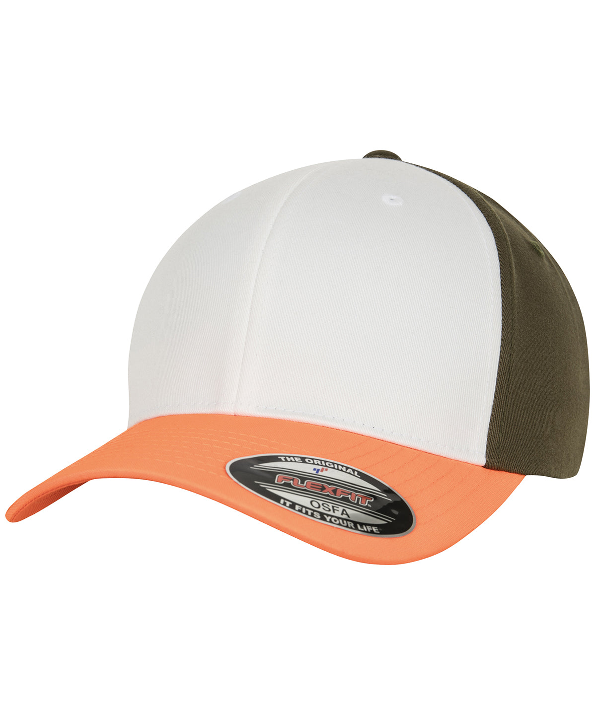 Flexfit by Yupoong 3-tone Flexfit (6277TT) YP122 - Neon Orange/White/Olive