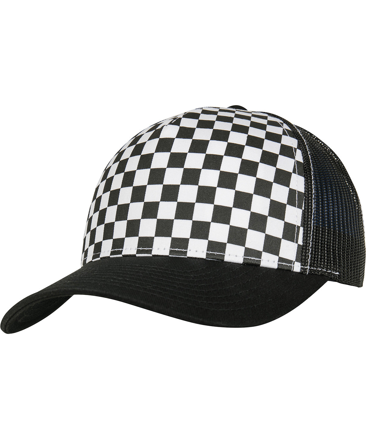 Flexfit by Yupoong Checkerboard retro trucker (6506CB) YP124 - Black/White