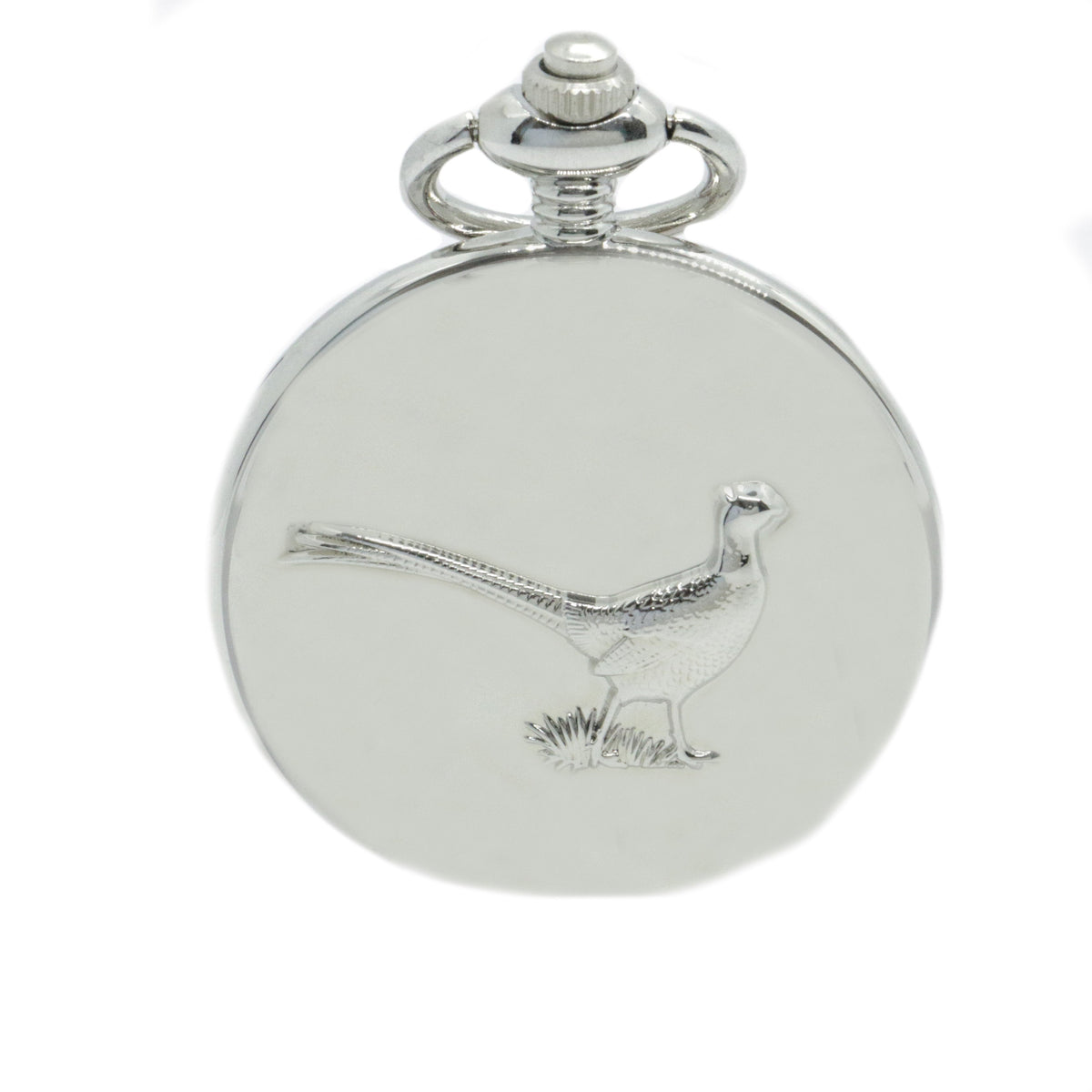 Pheasant Embossed Quartz Full Hunter Pocket Watch by Dalaco