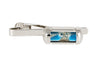 Blue & Rhodium Sand Timer Tie Slide by Dalaco
