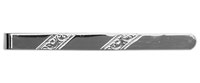 Two Engraved Diagonals Sterling Silver Tie Slide by Dalaco