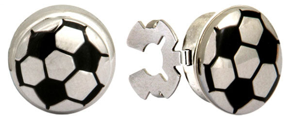 Button Cover Football Rhodium Plated by Dalaco