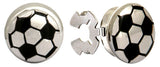 Button Cover Football Rhodium Plated by Dalaco