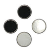 MOP & Onyx Round Reversible Rhodium Dress Studs Set of 4 by Dalaco