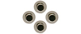 Set of 4 – Black Round Rhodium Dress Studs by Dalaco