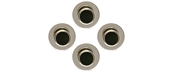 Set of 4 – Black Round Rhodium Dress Studs by Dalaco