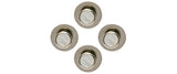 Set of 4 – White Round Rhodium Acrylic Dress Studs by Dalaco